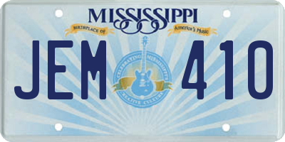 MS license plate JEM410