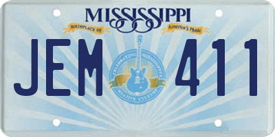 MS license plate JEM411