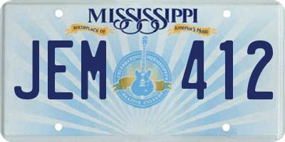MS license plate JEM412