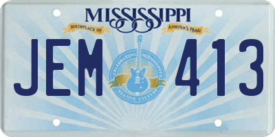 MS license plate JEM413