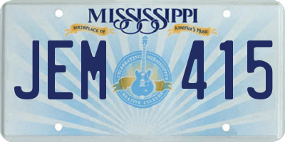 MS license plate JEM415