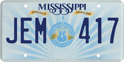 MS license plate JEM417
