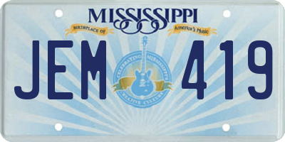 MS license plate JEM419