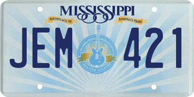 MS license plate JEM421