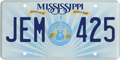 MS license plate JEM425