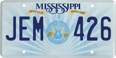 MS license plate JEM426