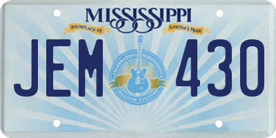 MS license plate JEM430