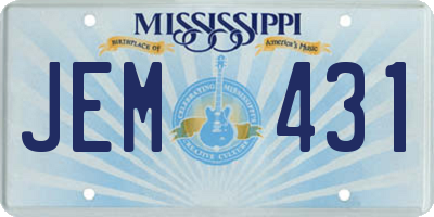 MS license plate JEM431