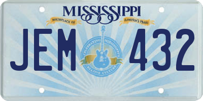 MS license plate JEM432