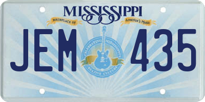 MS license plate JEM435
