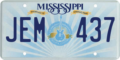MS license plate JEM437