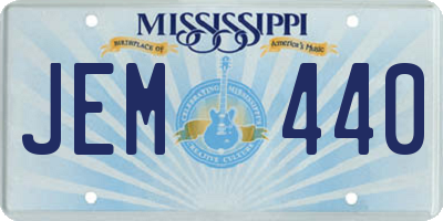 MS license plate JEM440