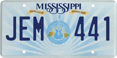 MS license plate JEM441