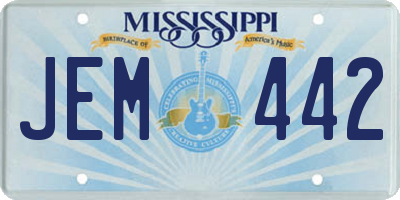 MS license plate JEM442