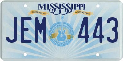 MS license plate JEM443