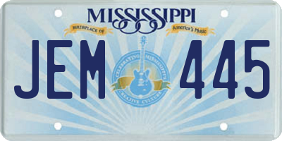 MS license plate JEM445