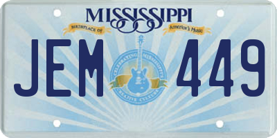 MS license plate JEM449