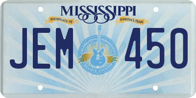 MS license plate JEM450