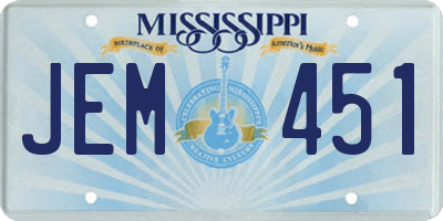 MS license plate JEM451