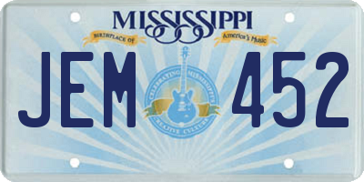 MS license plate JEM452