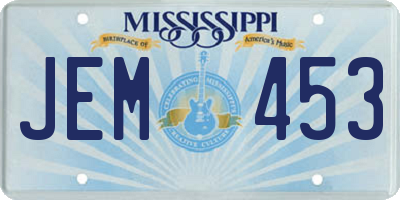 MS license plate JEM453
