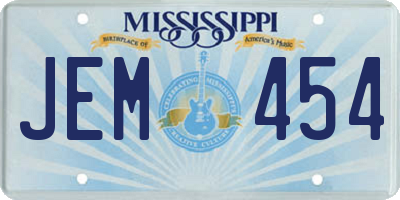 MS license plate JEM454