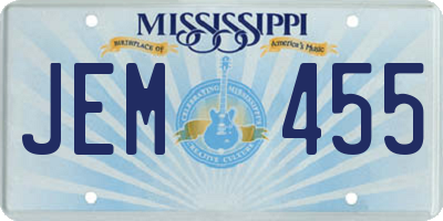 MS license plate JEM455