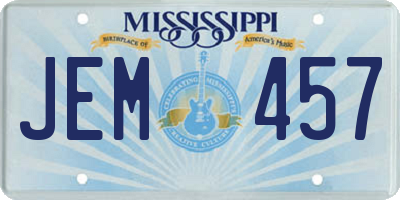MS license plate JEM457