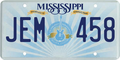 MS license plate JEM458