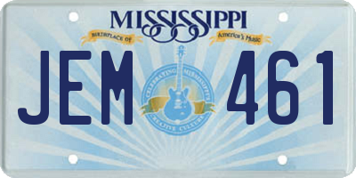 MS license plate JEM461