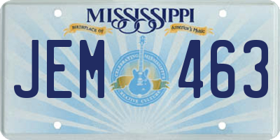 MS license plate JEM463
