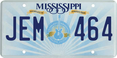 MS license plate JEM464