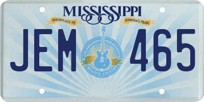 MS license plate JEM465
