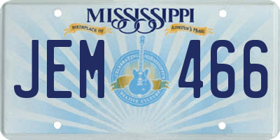 MS license plate JEM466