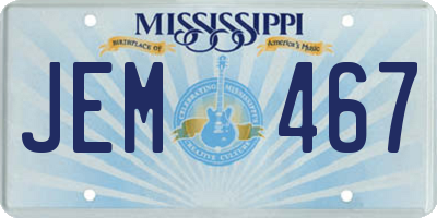 MS license plate JEM467