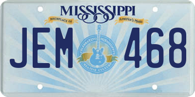 MS license plate JEM468