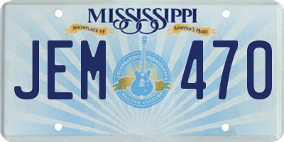 MS license plate JEM470
