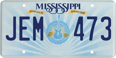 MS license plate JEM473