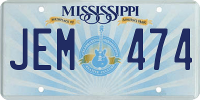 MS license plate JEM474