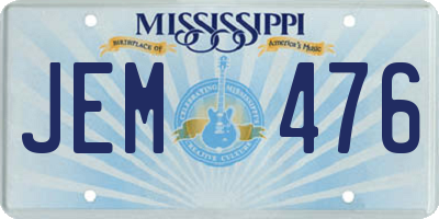 MS license plate JEM476