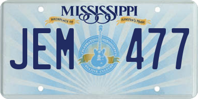 MS license plate JEM477