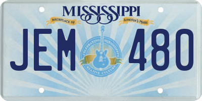MS license plate JEM480