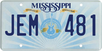 MS license plate JEM481