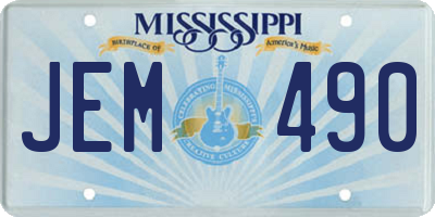 MS license plate JEM490