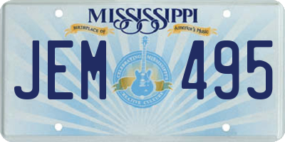 MS license plate JEM495
