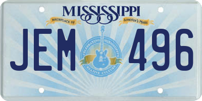 MS license plate JEM496