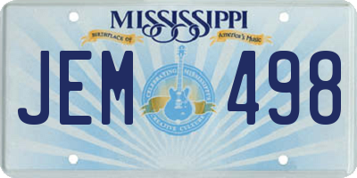 MS license plate JEM498