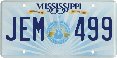 MS license plate JEM499