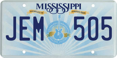 MS license plate JEM505
