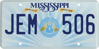 MS license plate JEM506